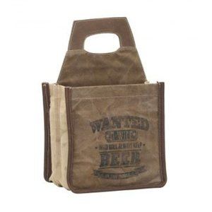Beer Bottle Tote - Canvas with Leather Accents